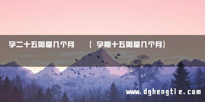孕二十五周是几个月  (孕期十五周是几个月)